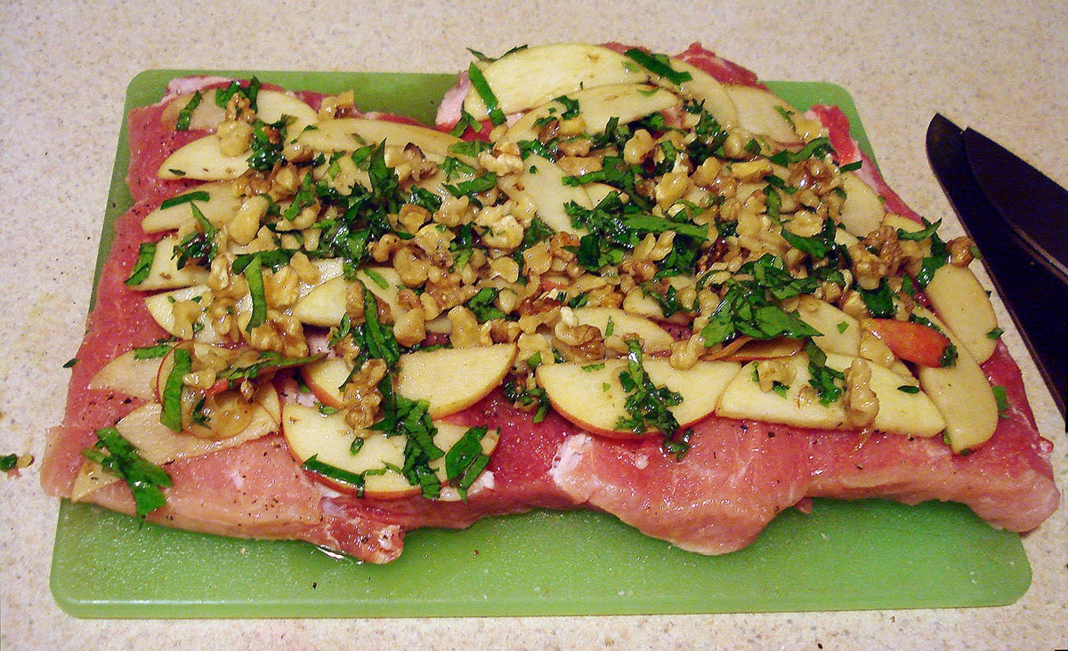 South Eats North Pork Loin Pinwheel Roast with Apples and Walnuts