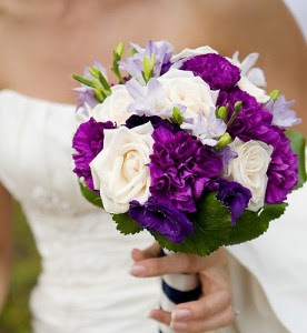 Purple & White Wedding Bouquet