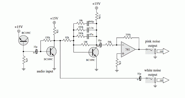 Dual White Noise and Pink Noise Generator Circuit Diagram