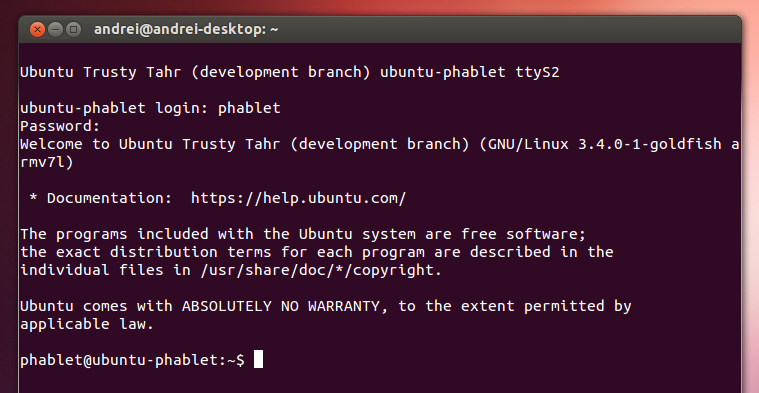 Ubuntu Touch Emulator shell