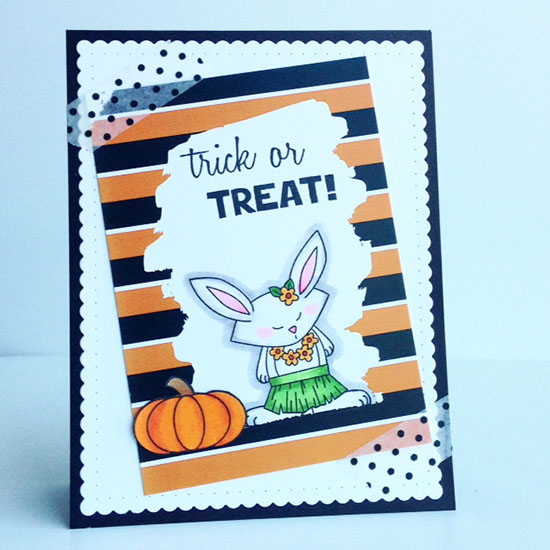 Hula Bunny Halloween Card by Diane Jaquay | Beach Party Stamp set by Newton's Nook Designs