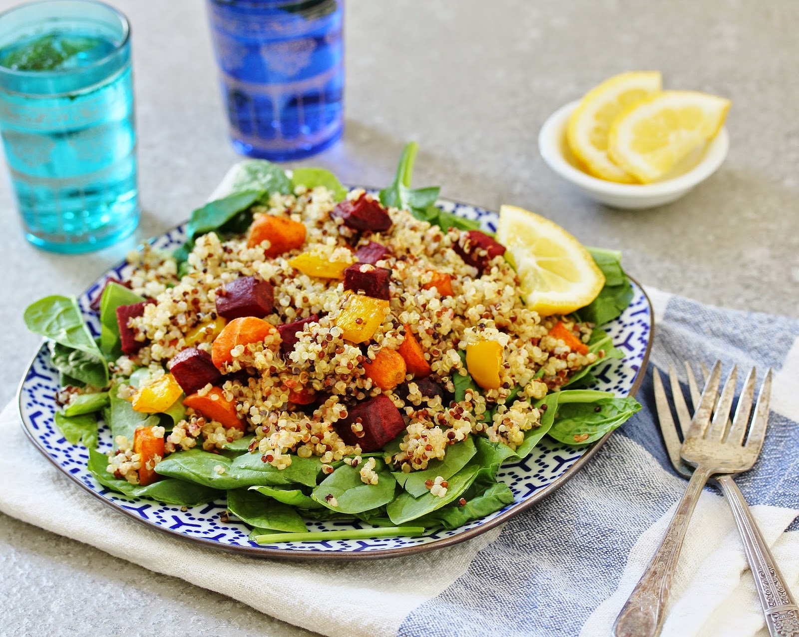 Moroccan Roasted Vegetable Quinoa Salad Beela Bakes