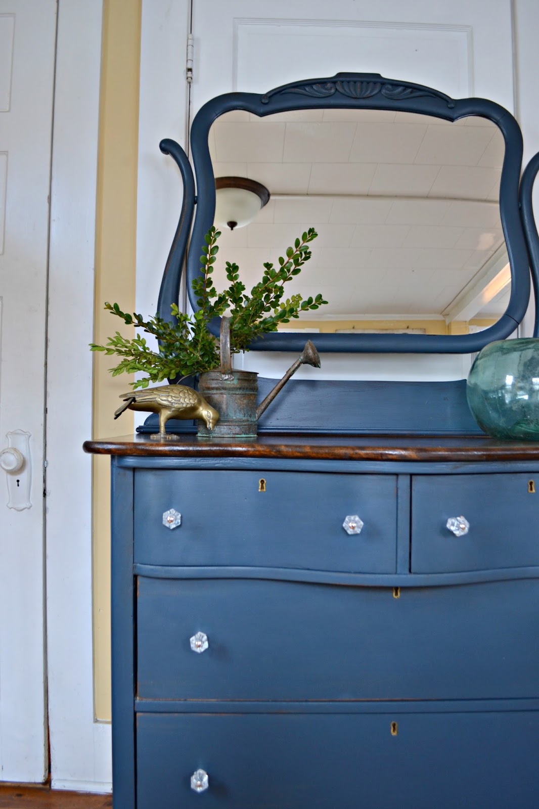 Heir and Space An Antique Dresser in Deep Blue