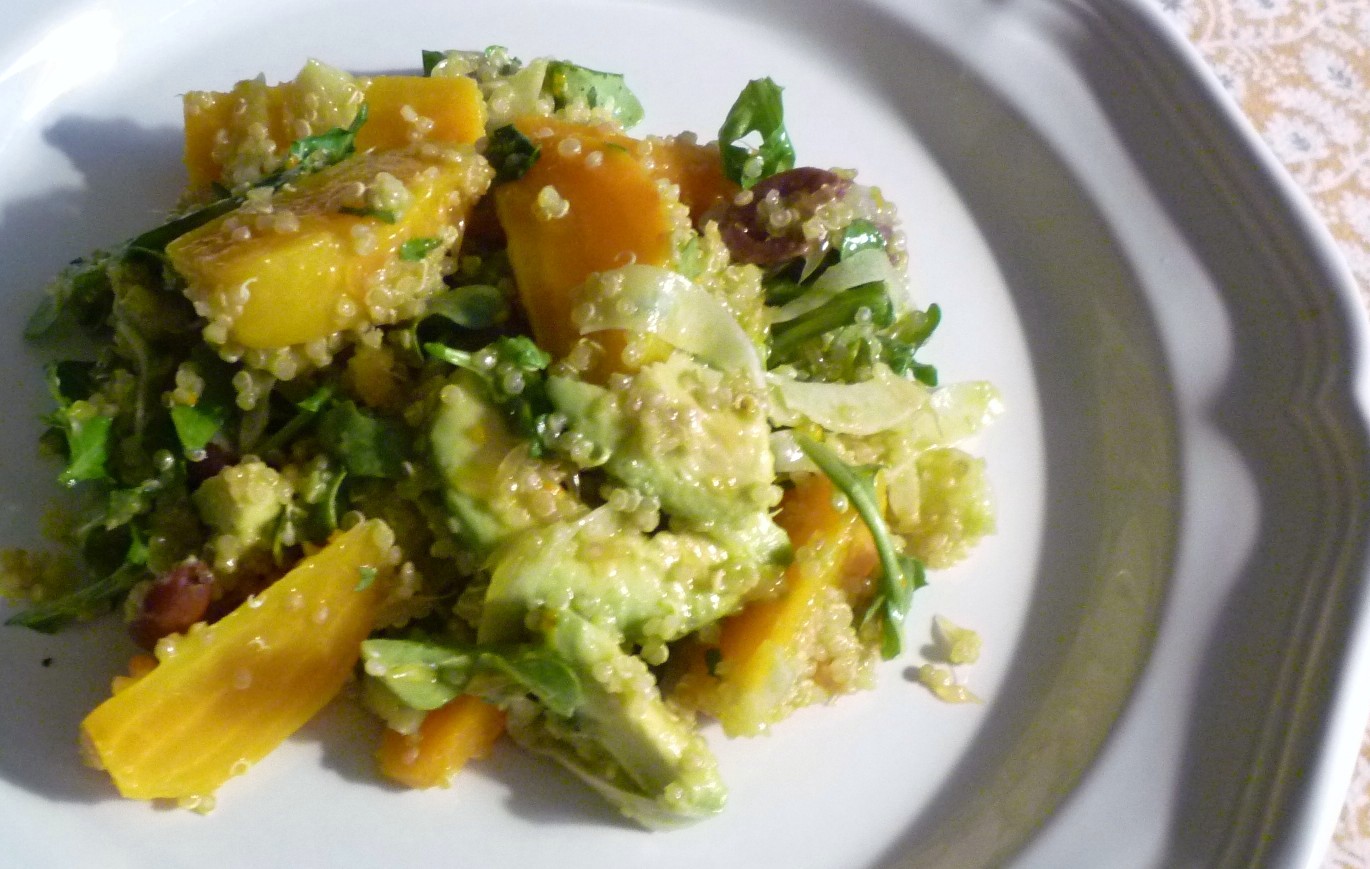 For Love of the Table Quinoa Salad with Golden Beets & Avocado