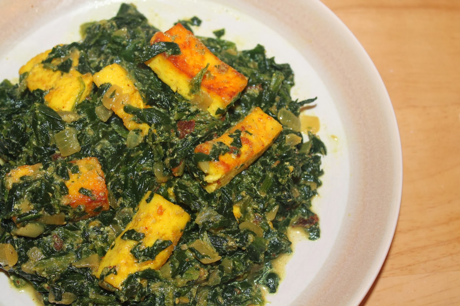Savory Moments Saag paneer (with homemade paneer)