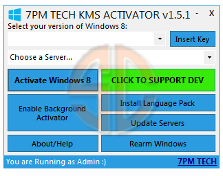 Windows 8 KMS Activator v1.5.1 by Aaron7pm