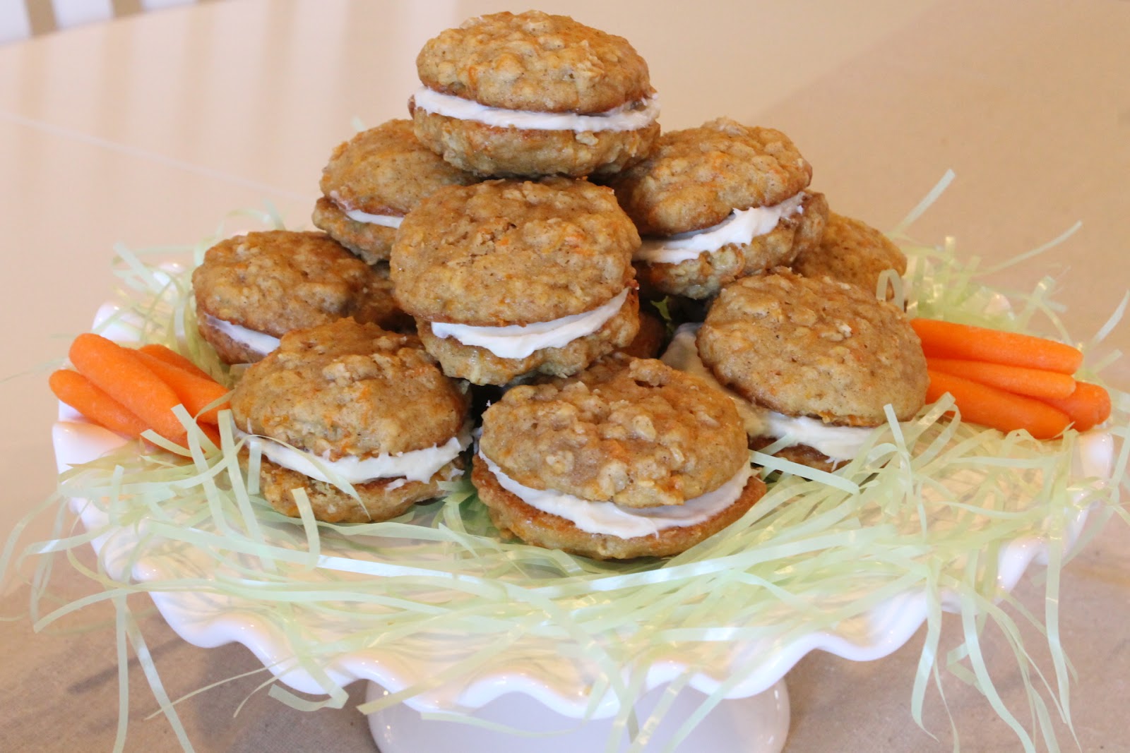 Oh for Sweetness Sake Carrot Cake Sandwich Cookies with Cream Cheese