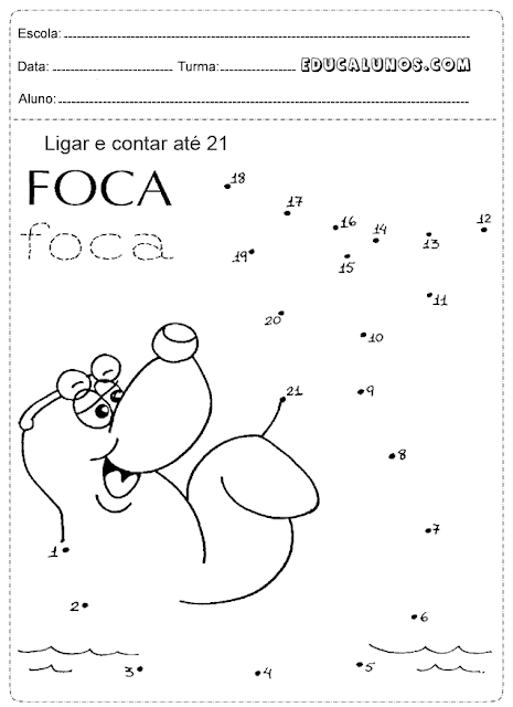 Ligar e contar até 21 e cubra o nome da foca