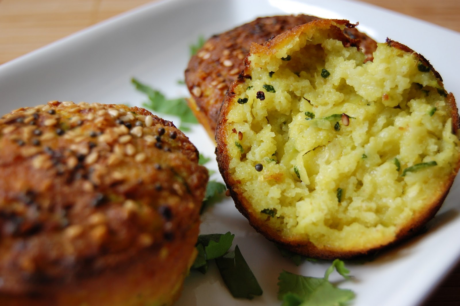 rabbit food rocks Zucchini Handvo (Savory Squash Cakes)