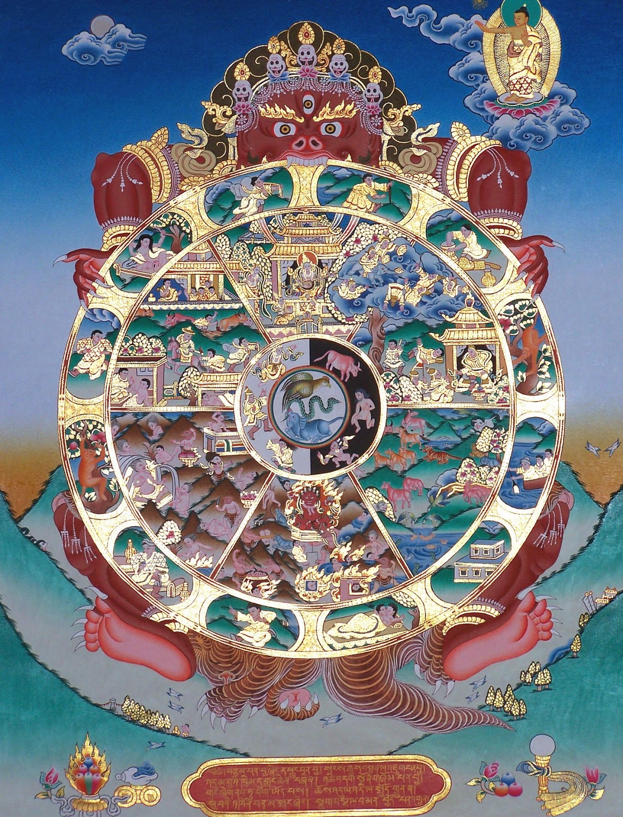 Buddhist wheel of life 8 spokes lopiiran