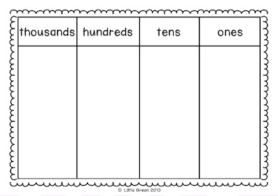 Little Green: Freebie Friday: Place Value Mats