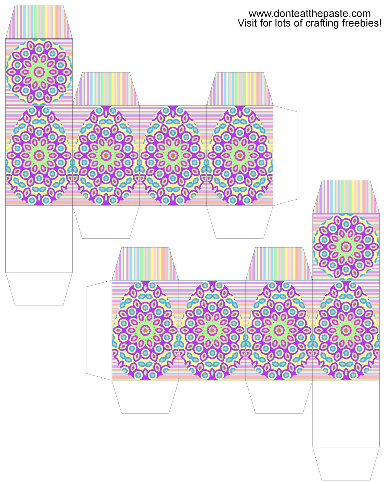Printable creme egg box in bright pastels- boxes