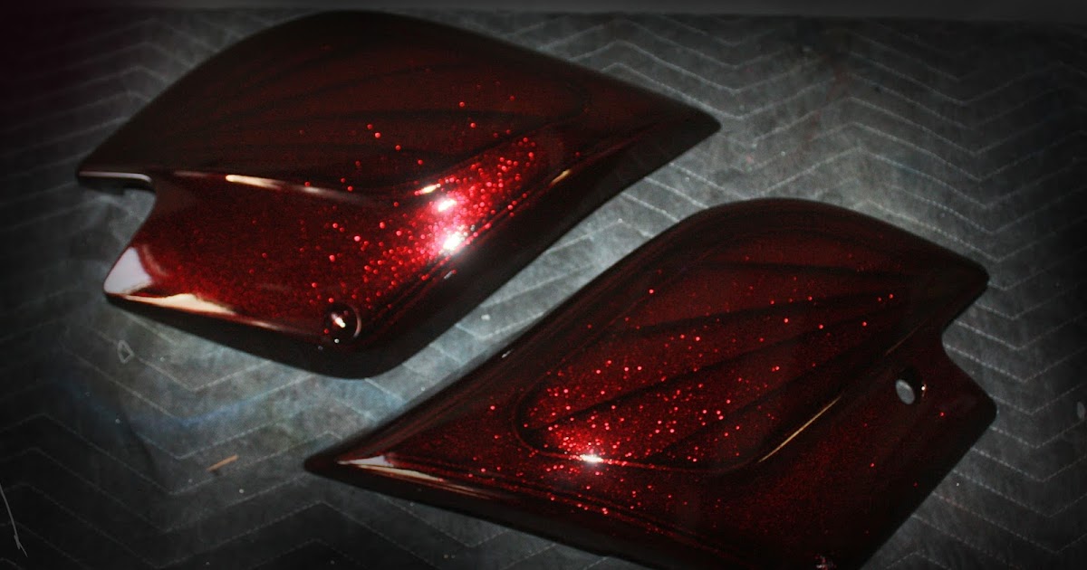 Online Motorcycle Paint Shop Candy red metal flake on black