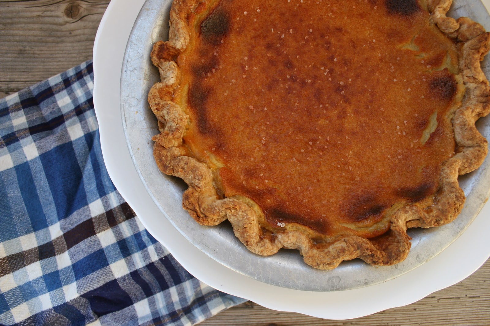 Nothing in the House Maple Bourbon Buttermilk Pie with Apple Syrup