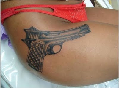 pistol tattoo flash
