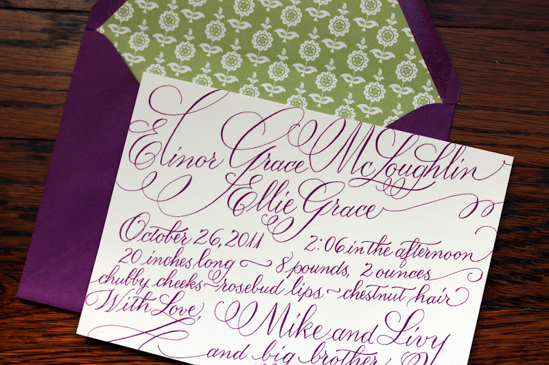 printed birth announcement