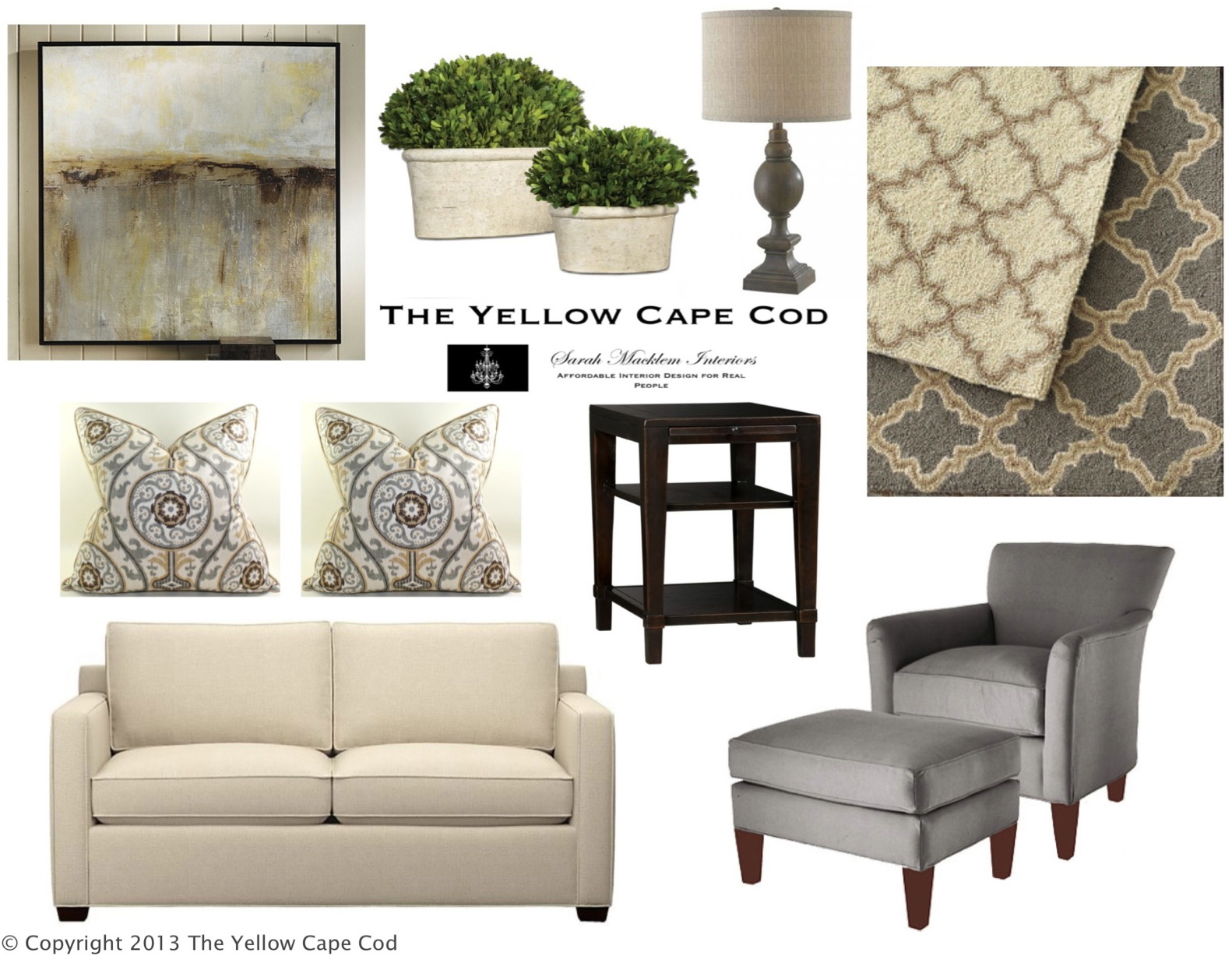 The Yellow Cape Cod Clean And Calm Gray Tan Living Room