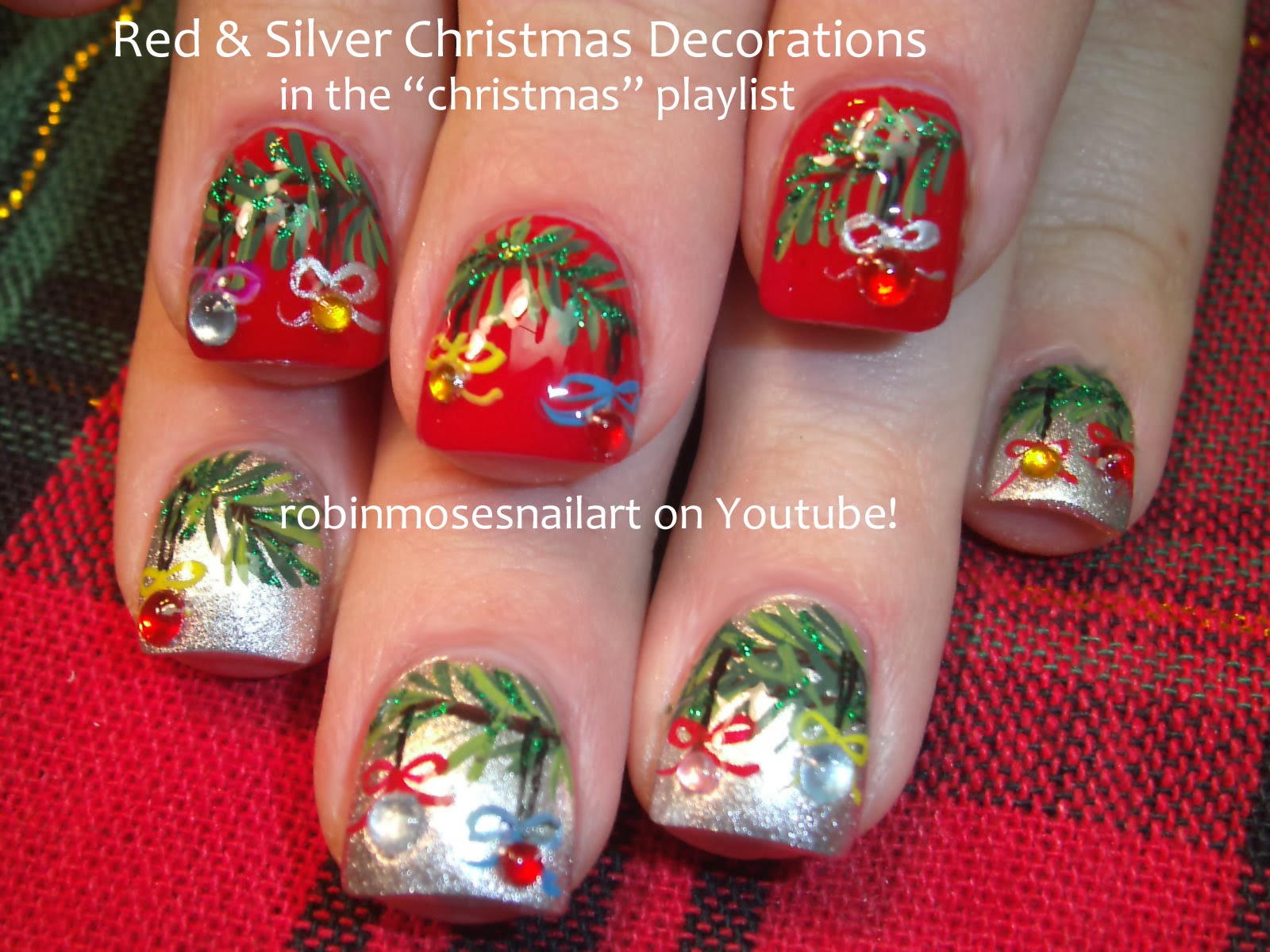 Red and Silver Christmas Nail Designs for Short Nails - wide 7