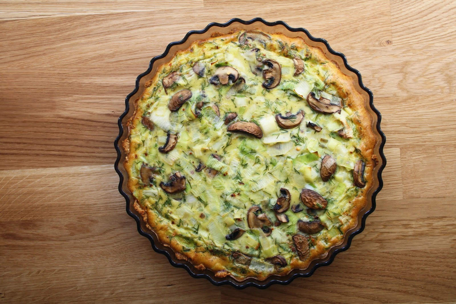 Sevengrams LEEK, CREMINI AND DILL QUICHE WITH AN ALMOND CRUST