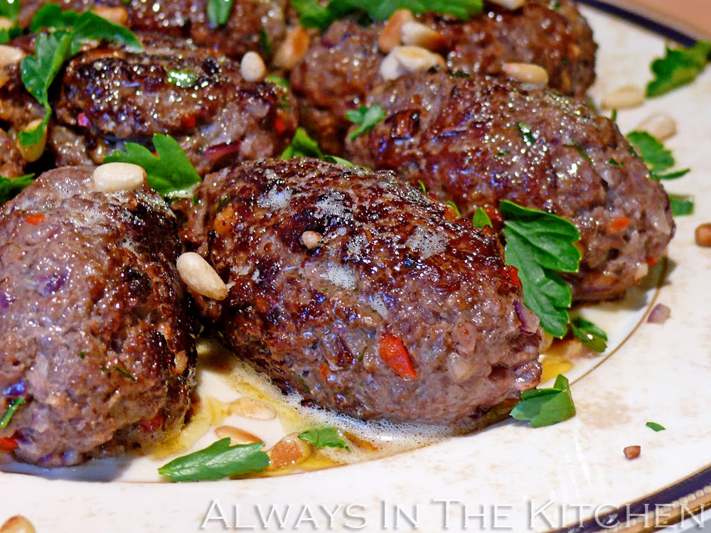Dawna in the Kitchen Kofta B'siniyah Beef & Lamb Meatballs with Pine