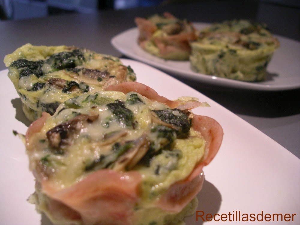 Recetillas de mer: pastelitos de espinacas y champiñones Recetillas de mer: pastelitos de espinacas y champiñones