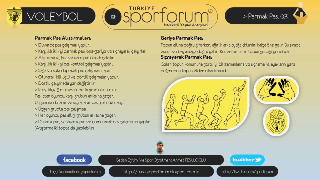 Voleybol Parmak Pas Tekniği 3