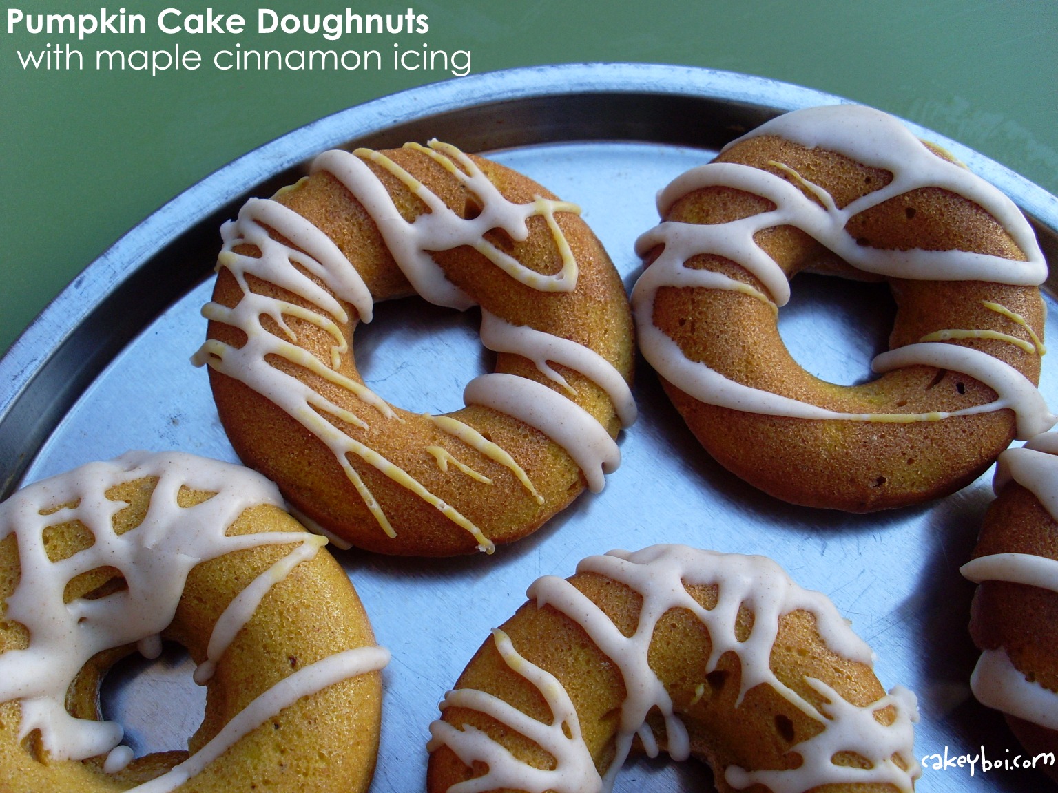Cakeyboi Pumpkin Cake Doughnuts with Maple Cinnamon Icing