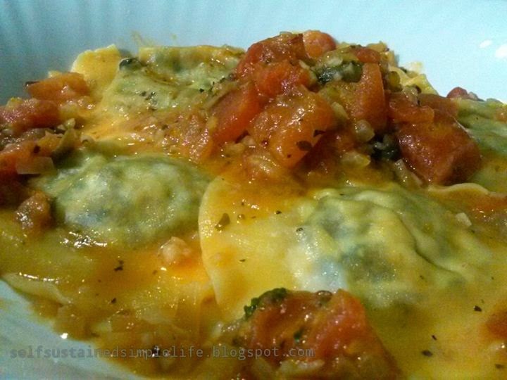 Our Journey to a Simple Life Mushroom Ravioli in Tomato Sauce