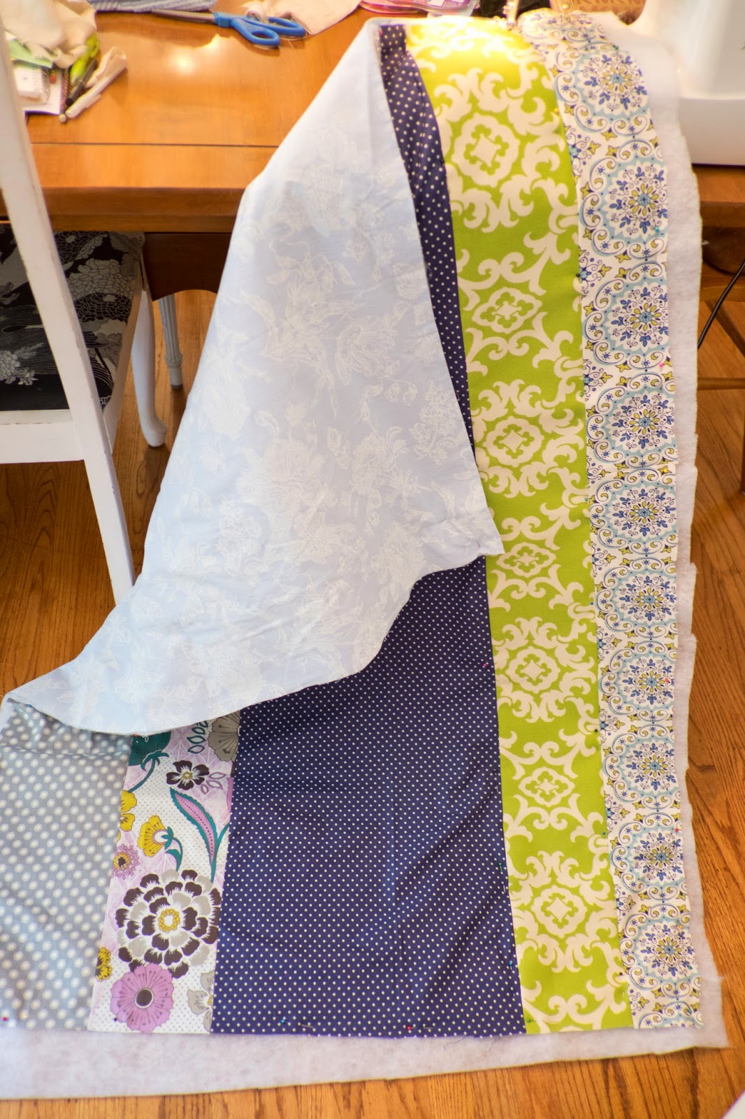 Domestic Fashionista Scrap Fabric Striped Baby Quilt