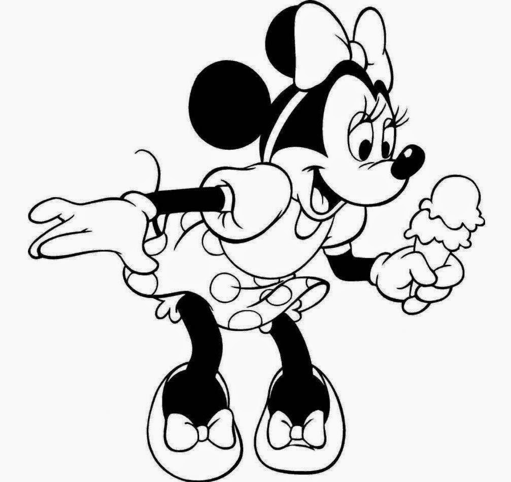 Beautiful Minnie Mouse Disney Cartoon For Kid Coloring Drawing Free wallpaper