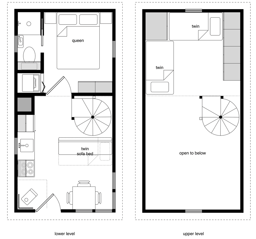 planos de casas rectangulares de dos plantas