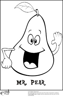 pear cartoon coloring pages for kids