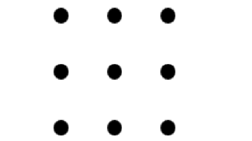 9 dots 4 lines 9 dots 4 lines