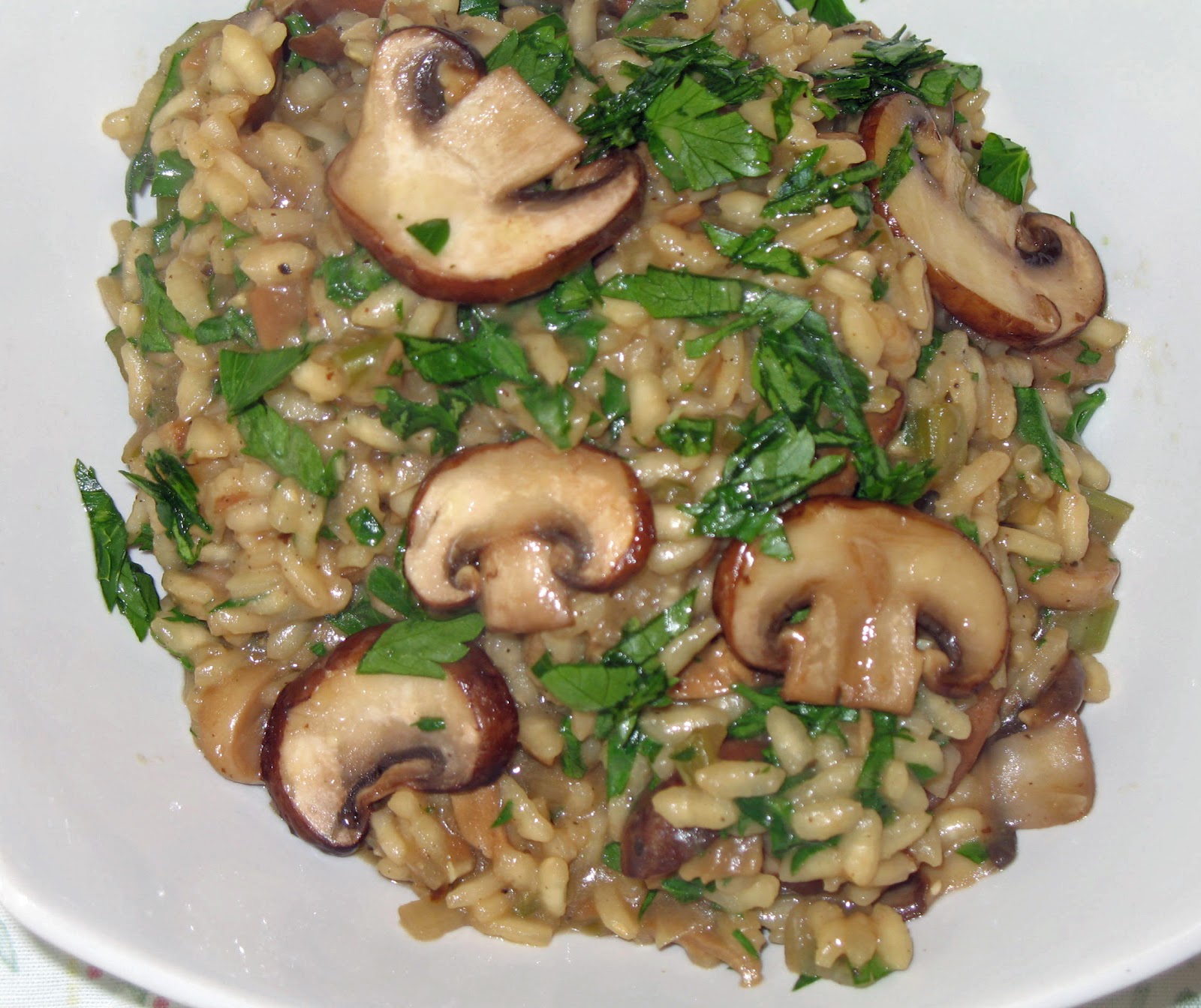 The Happy Housewife Garlic Mushroom Risotto