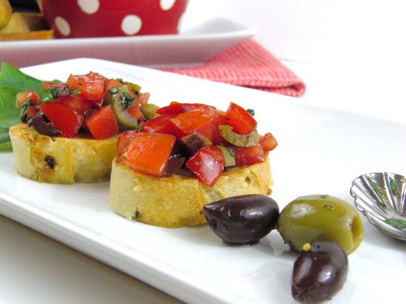 Curly Girl Kitchen Tomato Olive Bruschetta
