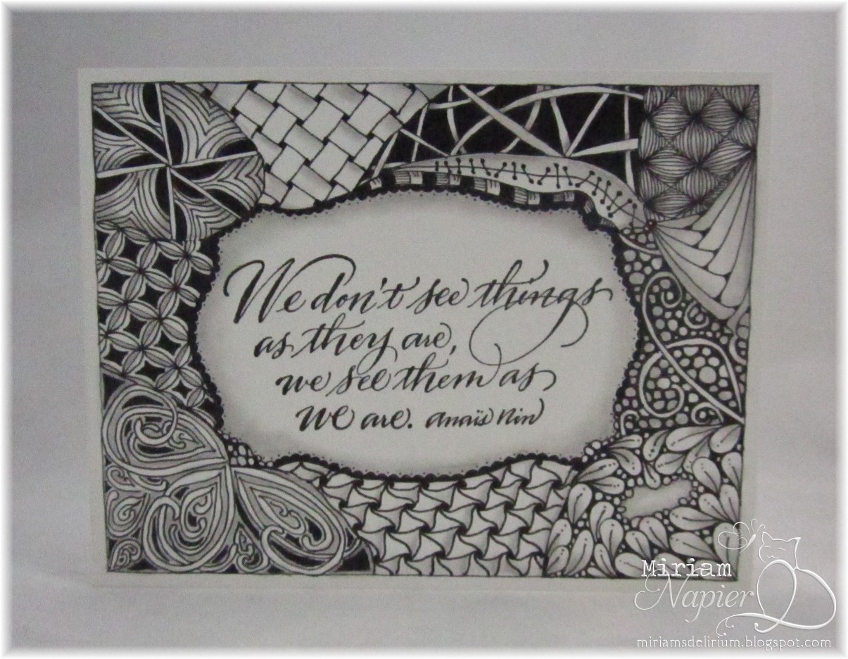 Miriam's Delirium Zentangle Quote Card
