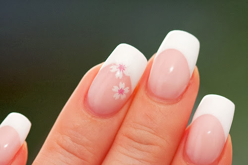 V-French Tip Nail Designs with Flowers - wide 5