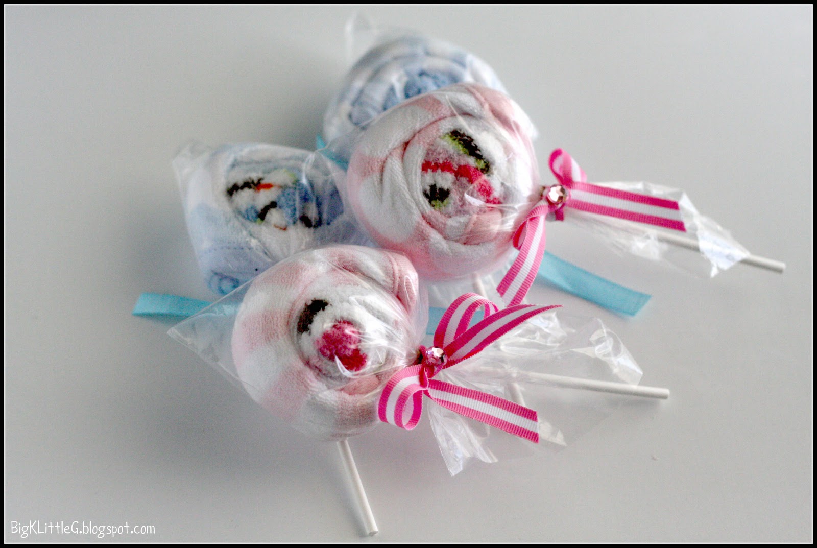 Big K Little G DIY Baby Sock & Washcloth Cupcakes & Lollipops