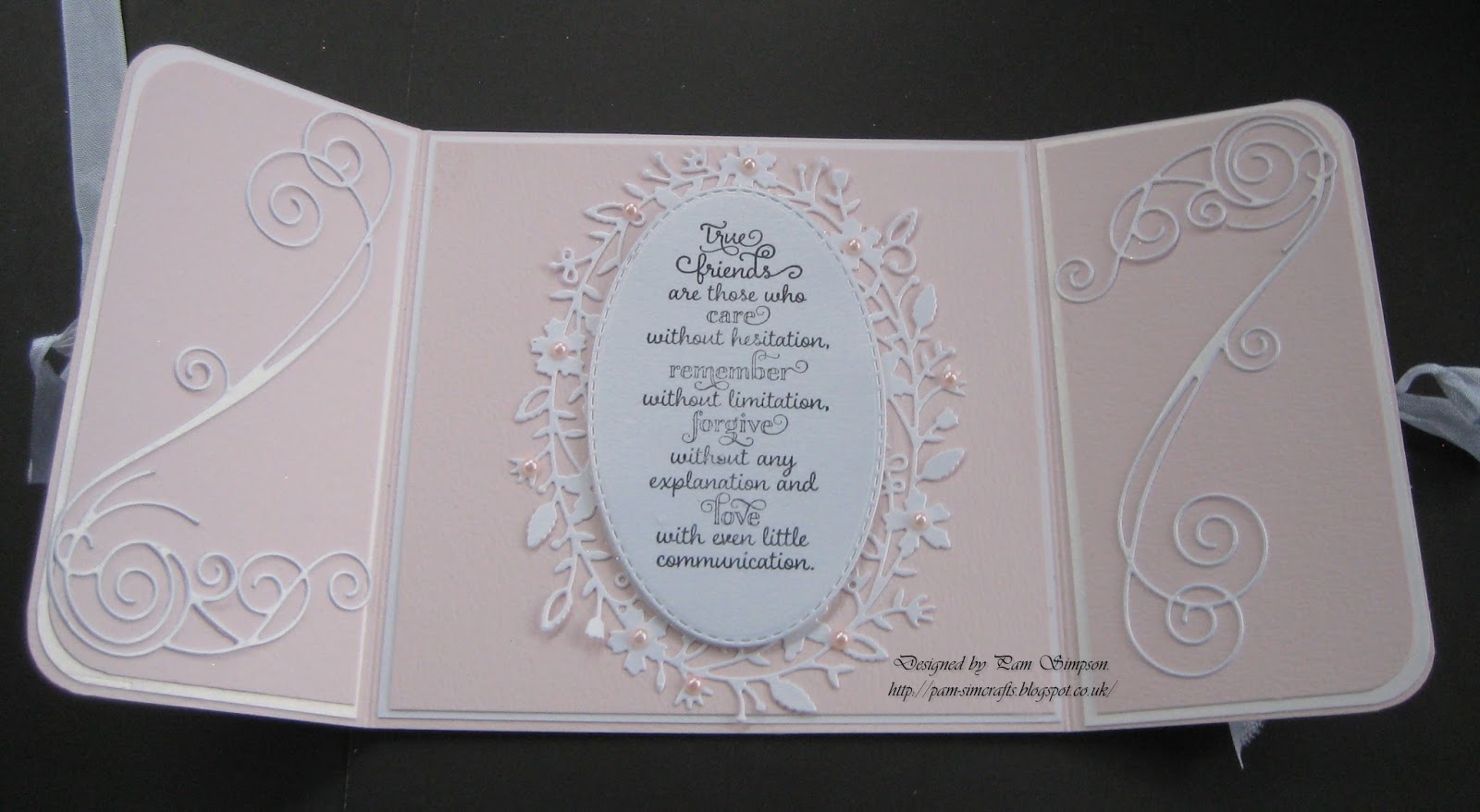 pamscrafts Embossed & Die Cut Gatefold card.