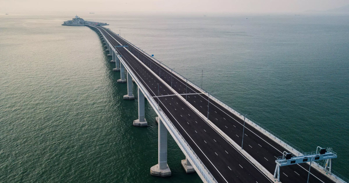 'Yawn cams' and heart monitors: five key facts about the world's longest sea bridge