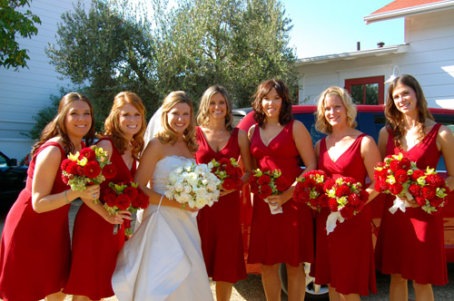 bridesmaid dresses apple red