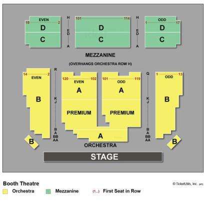 Booth Theatre: Group Broadway Seating Chart, History, Info