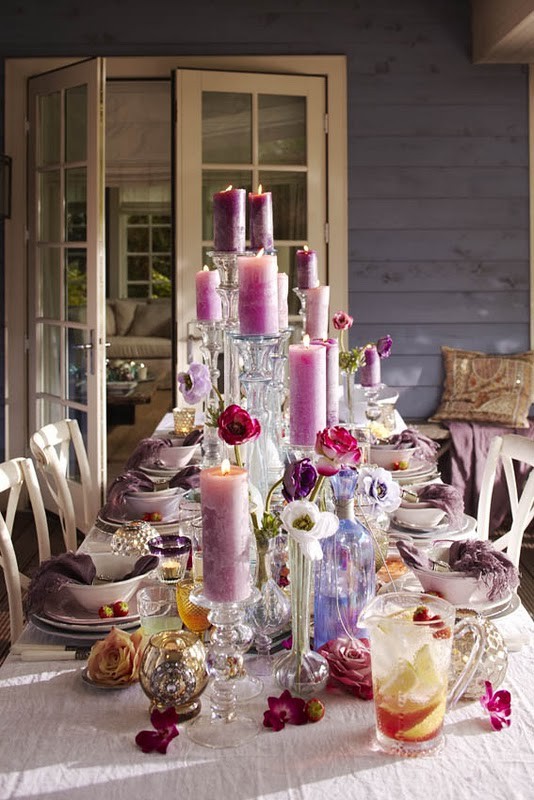 PINK TABLESCAPE ideas inspiration Candles Blooms