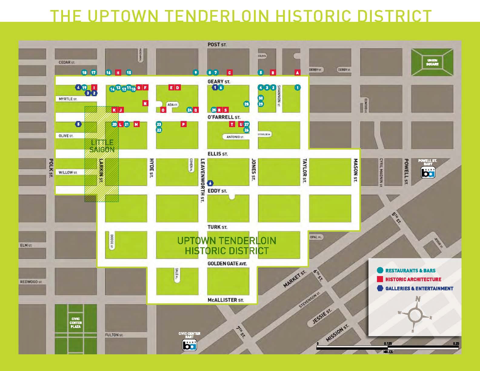 Tenderloin District San Francisco Map Map