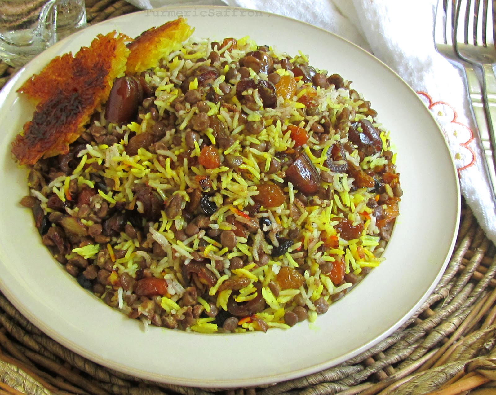 Turmeric & Saffron Adas Polow Rice with Lentils