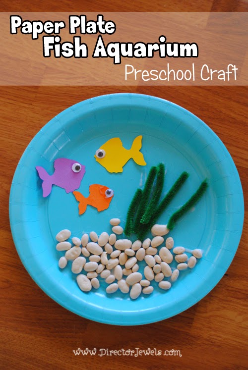 Paper Plate Fish Aquarium Craft | Preschool Crafts | Easy Tutorial at directorjewels.com