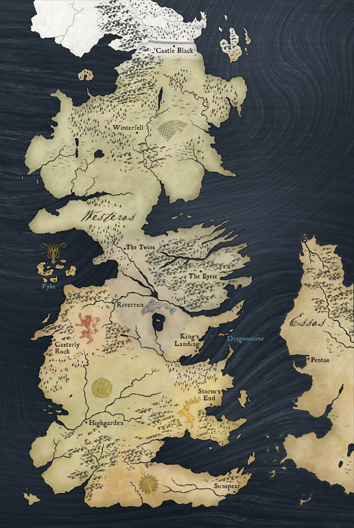game of thrones map westeros. game of thrones map of
