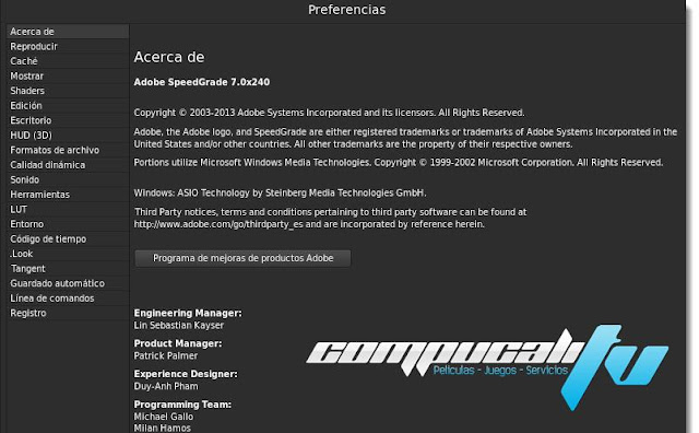 Adobe SpeedGrade CC Versión 9.0 Español 