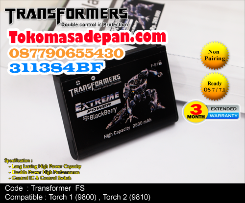 Baterai Blackberry Double Power FS1 Transformer Torch 1 9800, Torch 2 9810