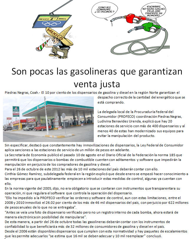 Son pocas las Gasolineras que garantizan venta justa